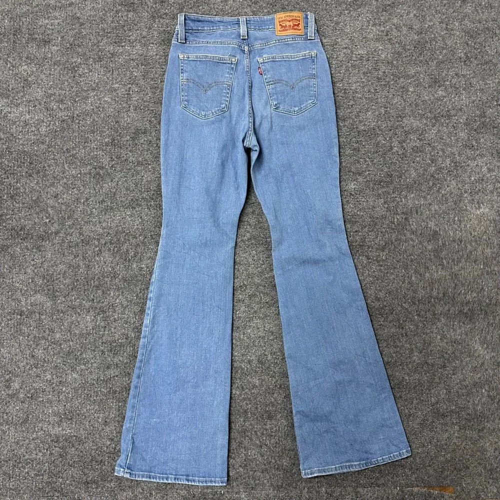 Levi's Jeans Womens Size 28 Light Wash 726 Flare Viscose Blend Ripped Distressed